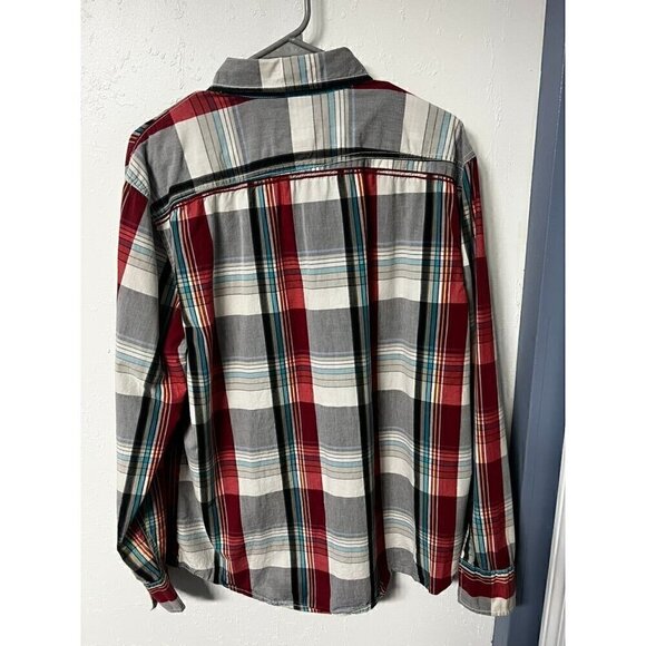 American Rag Mens Medium Plaid Button-Up Shirt 100% Cotton Red & Gray, M - Picture 4 of 4